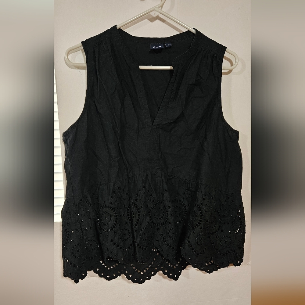 Gap Peplum Eyelet Top Blouse Sleeveless Size M - Picture 4 of 8